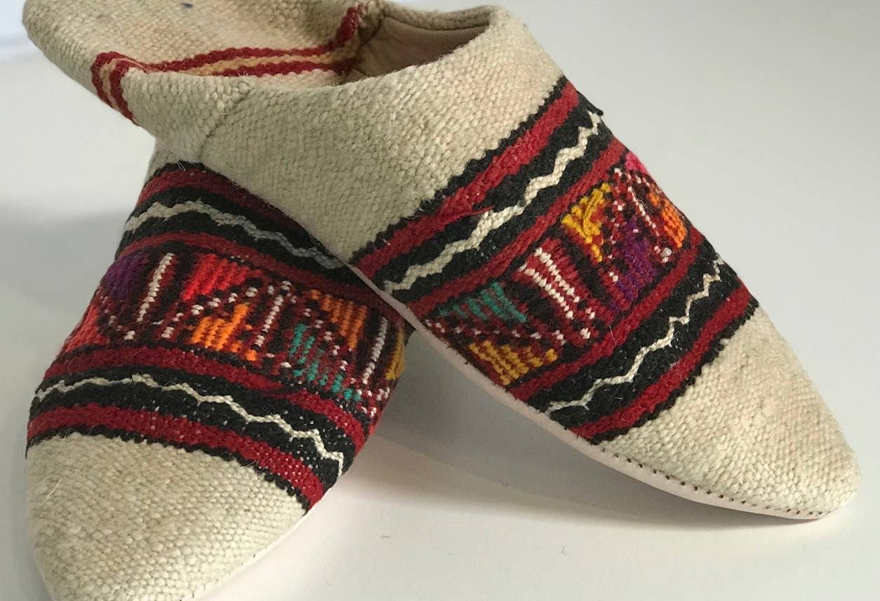 Moroccan Kilim Slippers: