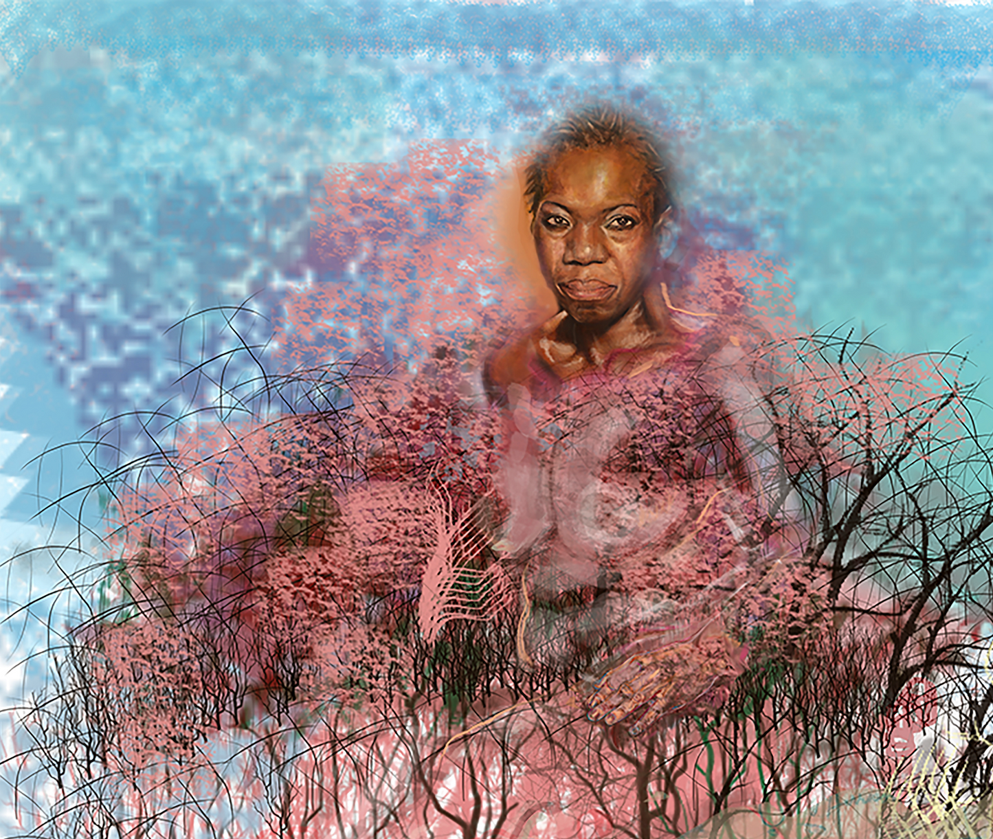 "Peaches" Digital Collage Giclee