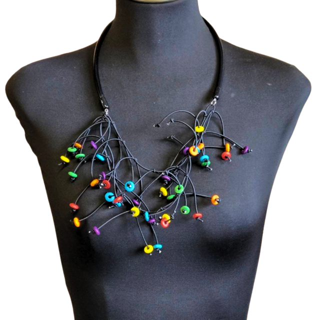 Takara Multicolored Wooden Kinetics Necklace