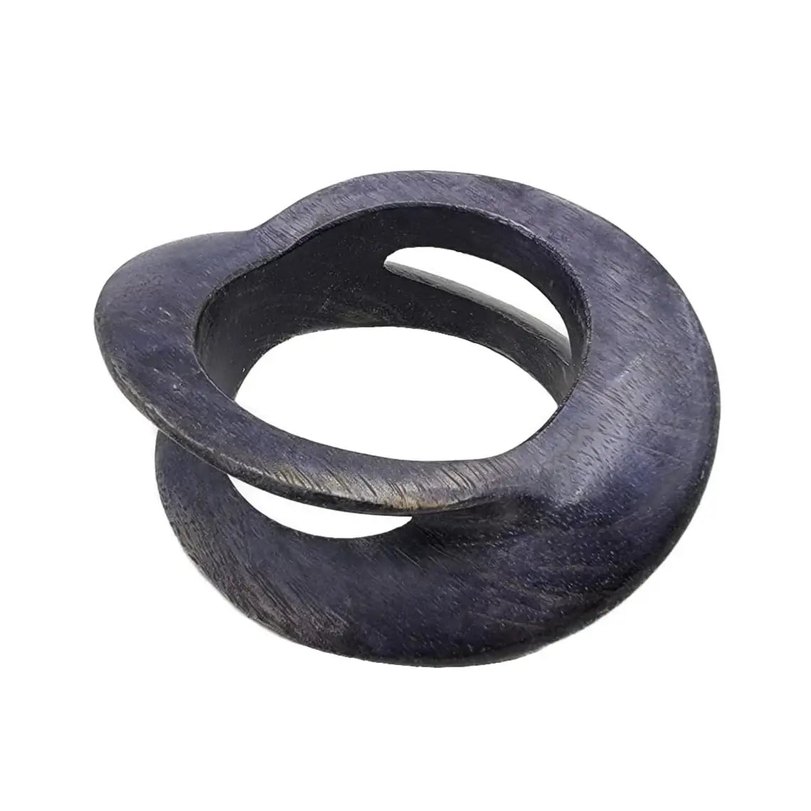 Carved Wooden Bangle African Jewelry: Orange