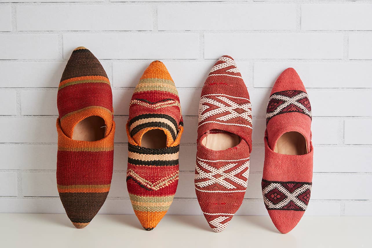 Moroccan Kilim Slippers: