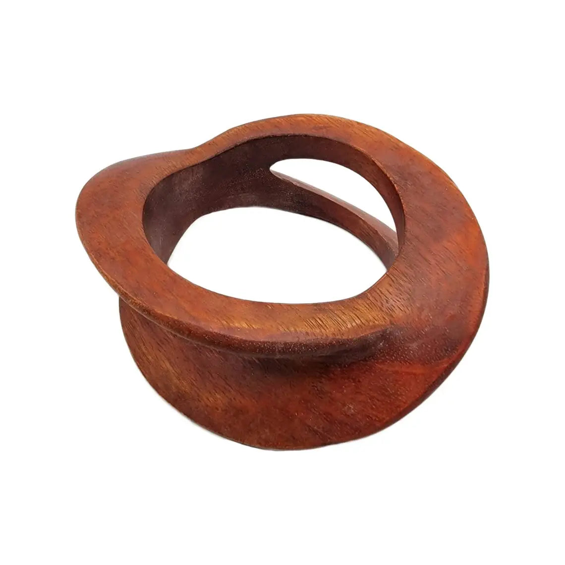 Carved Wooden Bangle African Jewelry: Brown