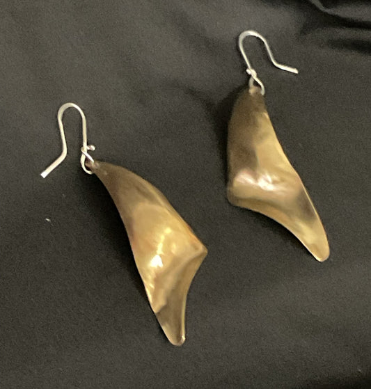 Anti-Clastic, synclastic, Brass earrings
