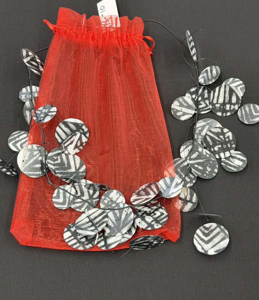 Takara  Black and White lines and Dots necklace