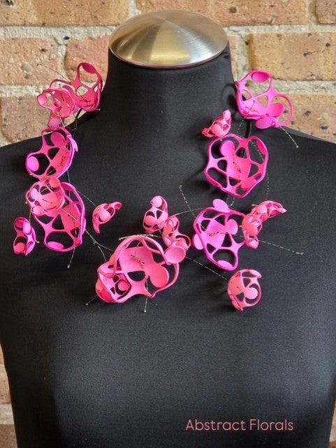 Takara Pink Abstract Flower Necklace