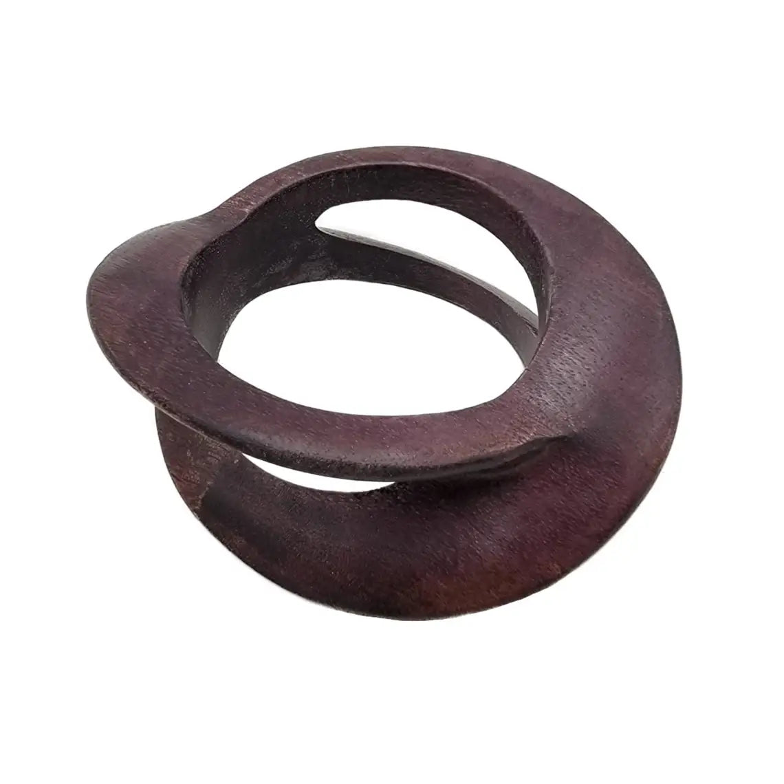 Carved Wooden Bangle African Jewelry: Brown