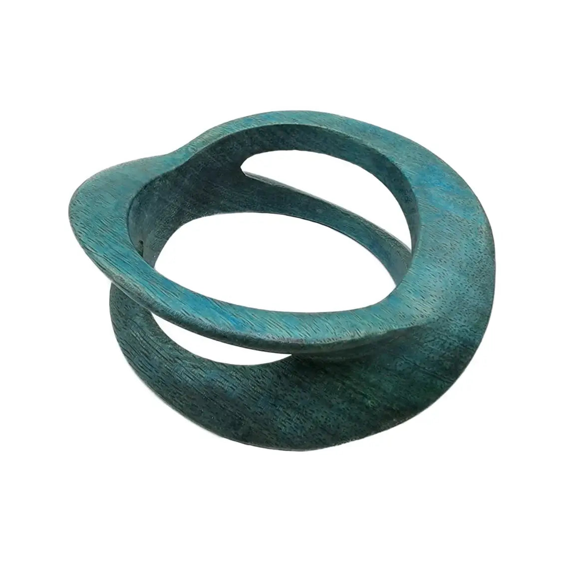 Carved Wooden Bangle African Jewelry: Orange