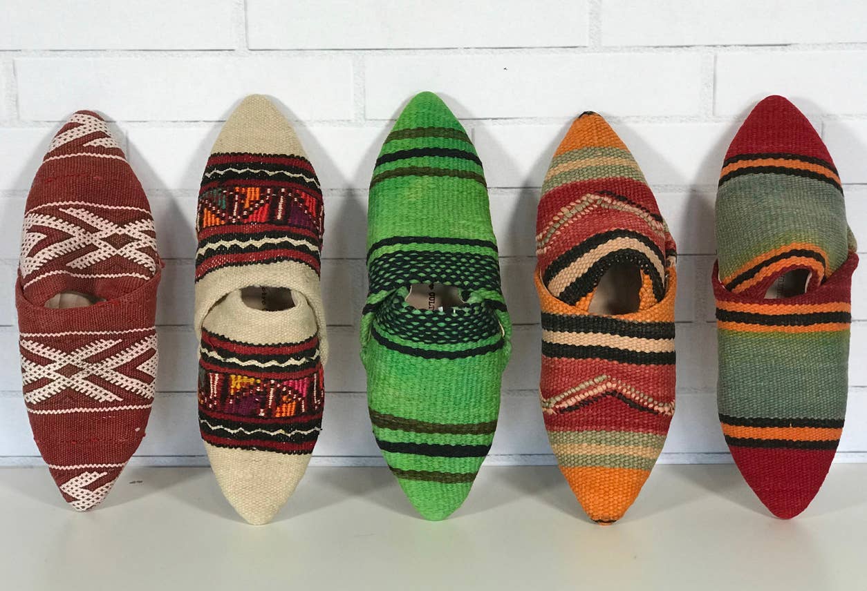 Moroccan Kilim Slippers: