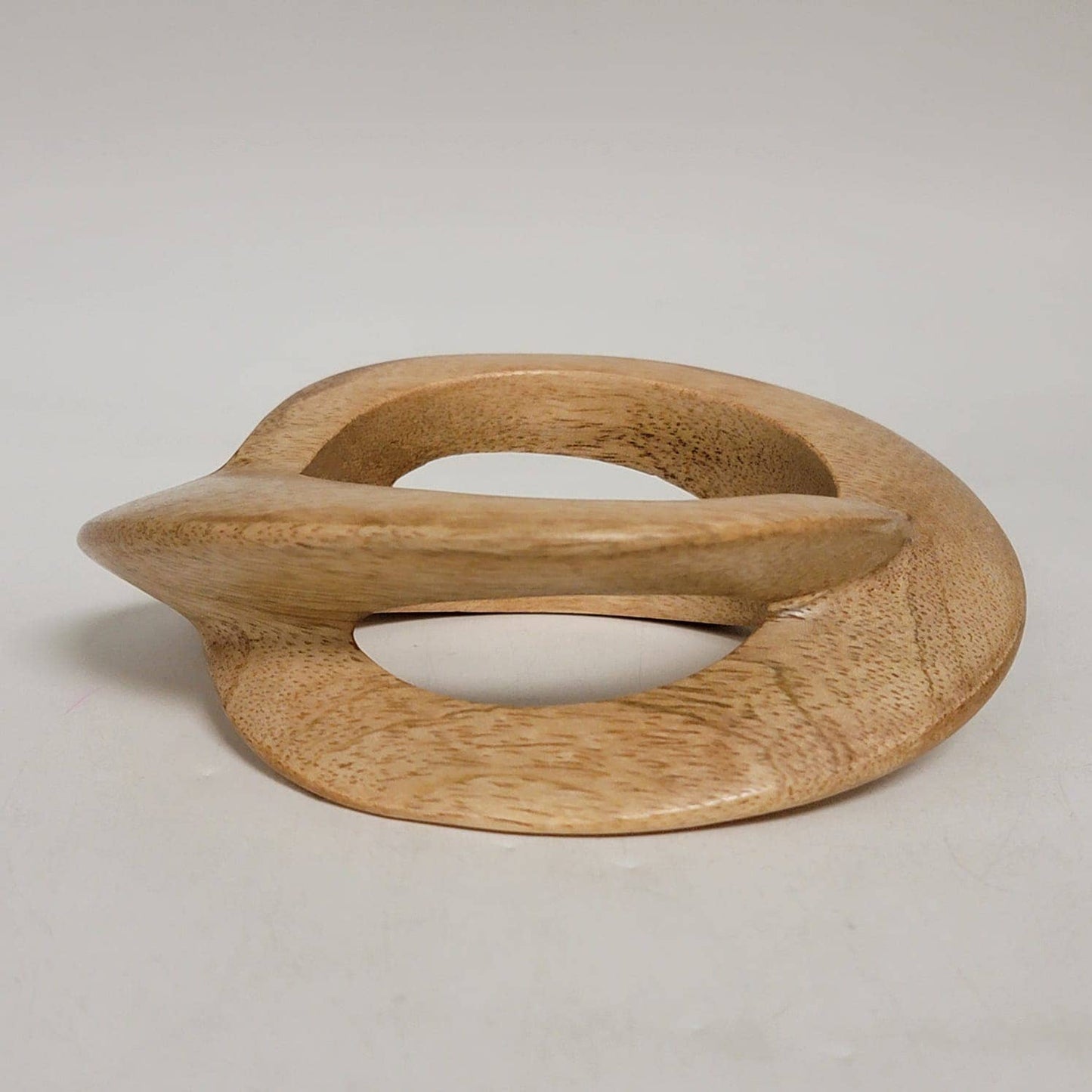 Carved Wooden Bangle African Jewelry: Green