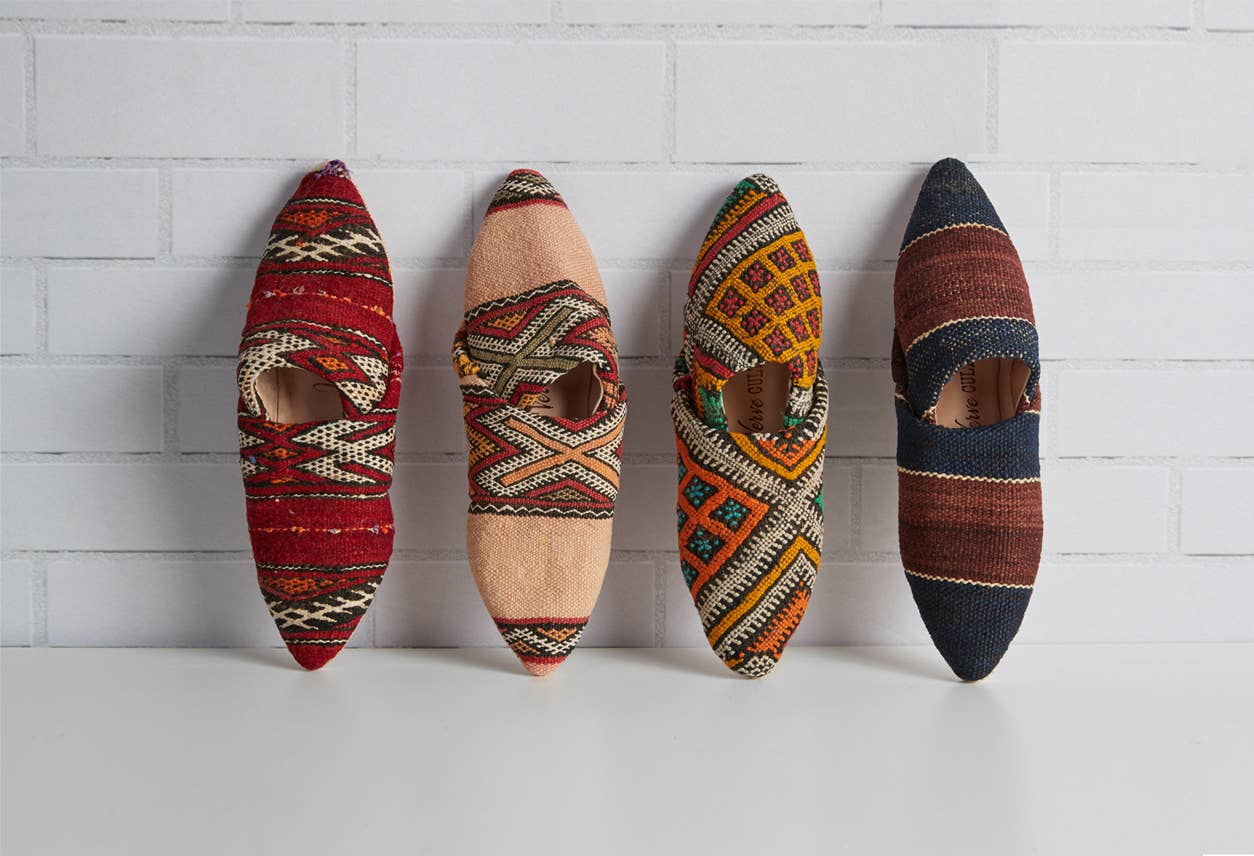 Moroccan Kilim Slippers: